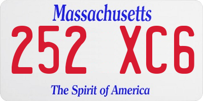 MA license plate 252XC6
