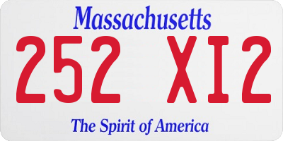 MA license plate 252XI2
