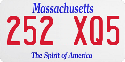 MA license plate 252XQ5