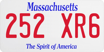 MA license plate 252XR6
