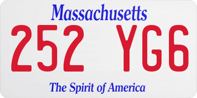 MA license plate 252YG6