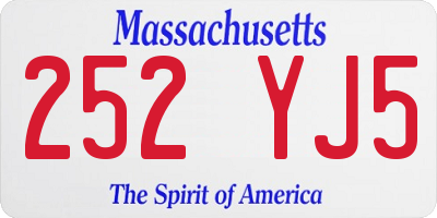 MA license plate 252YJ5