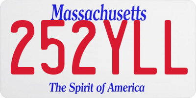 MA license plate 252YLL