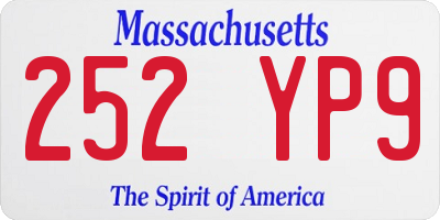 MA license plate 252YP9
