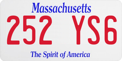 MA license plate 252YS6