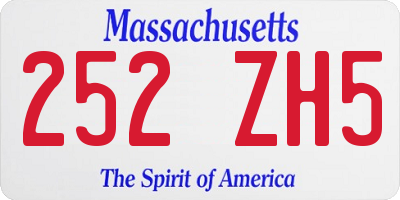 MA license plate 252ZH5