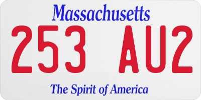MA license plate 253AU2