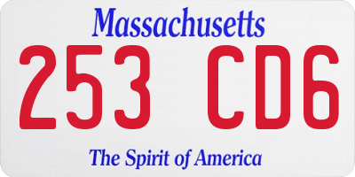 MA license plate 253CD6