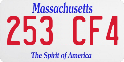 MA license plate 253CF4