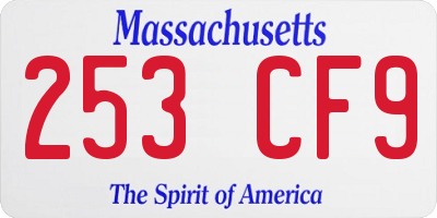 MA license plate 253CF9