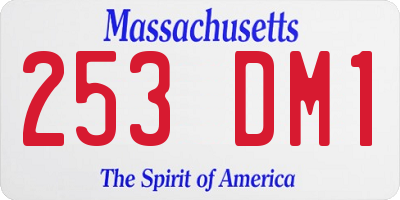 MA license plate 253DM1