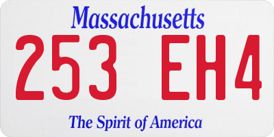 MA license plate 253EH4