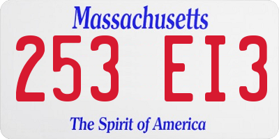 MA license plate 253EI3
