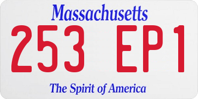 MA license plate 253EP1