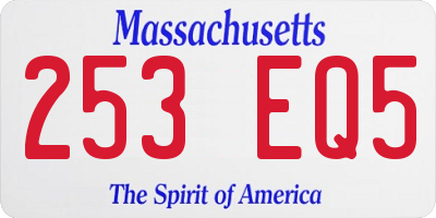 MA license plate 253EQ5