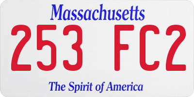 MA license plate 253FC2