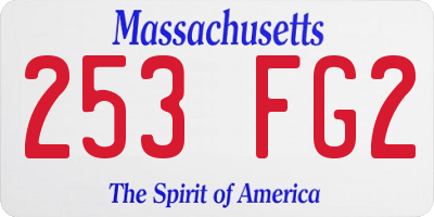 MA license plate 253FG2