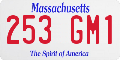 MA license plate 253GM1
