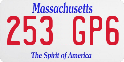 MA license plate 253GP6