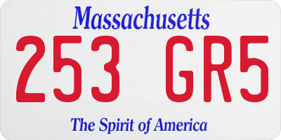 MA license plate 253GR5