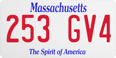 MA license plate 253GV4