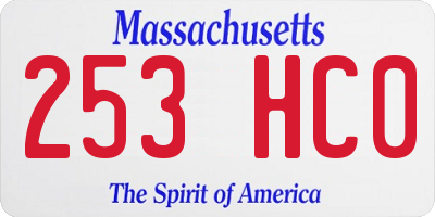 MA license plate 253HC0