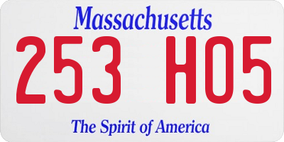 MA license plate 253HO5