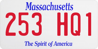 MA license plate 253HQ1