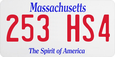 MA license plate 253HS4