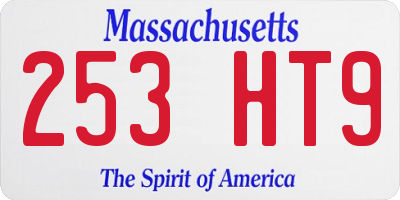 MA license plate 253HT9