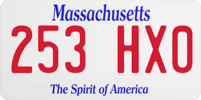 MA license plate 253HX0