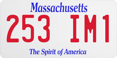 MA license plate 253IM1