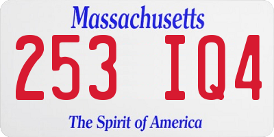 MA license plate 253IQ4