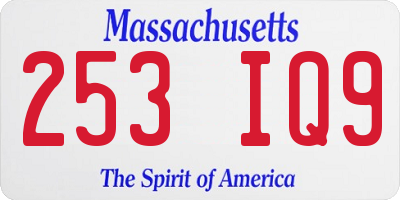 MA license plate 253IQ9