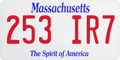 MA license plate 253IR7