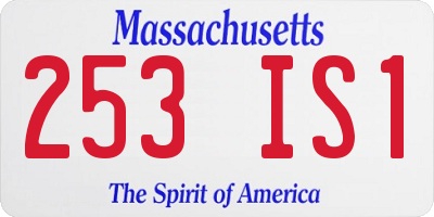 MA license plate 253IS1