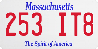 MA license plate 253IT8