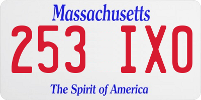MA license plate 253IX0