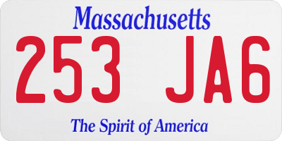 MA license plate 253JA6