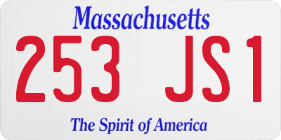 MA license plate 253JS1