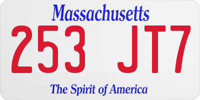 MA license plate 253JT7