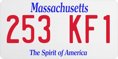 MA license plate 253KF1