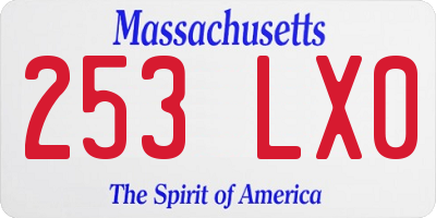 MA license plate 253LX0
