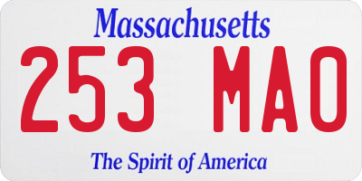 MA license plate 253MA0