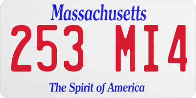 MA license plate 253MI4