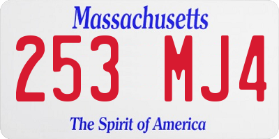 MA license plate 253MJ4