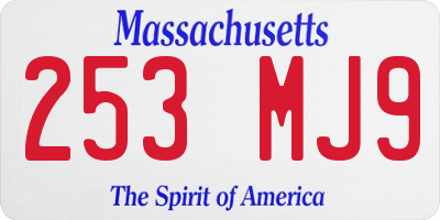 MA license plate 253MJ9