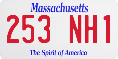 MA license plate 253NH1