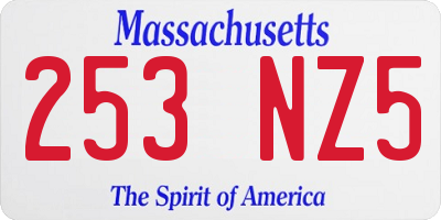 MA license plate 253NZ5