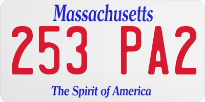 MA license plate 253PA2